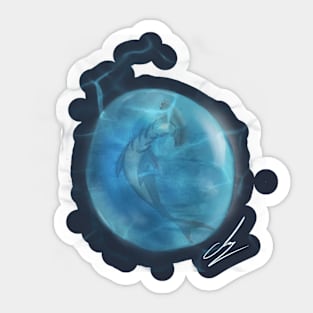 Water droplet shark Sticker